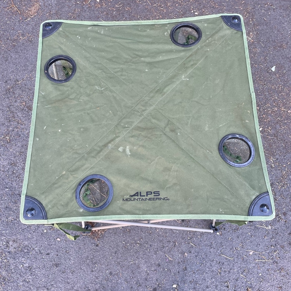 Alps Mountaineering Green Folding Camping Table with Cup Holders - Picture 4 of 4